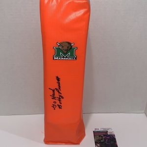 BOB PRUETT SIGNED TOUCHDOWN PYLON MARSHALL THUNDERING HERD BOBBY JSA COA
