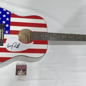 GOVERNOR RON DESANTIS SIGNED USA FLAG ACOUSTIC GUITAR 2024 PRESIDENT JSA COA