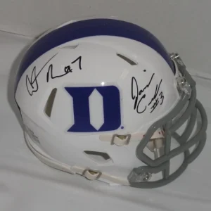 ANTHONY BOONE & JAMISON CROWDER SIGNED DUKE BLUE DEVILS WHITE MINI HELMET PROOF