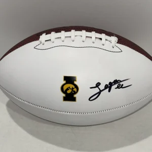 LOGAN LEE SIGNED FOOTBALL IOWA HAWKEYES NFL STAR PROOF