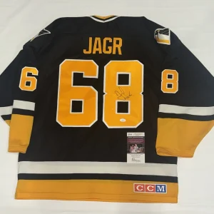 JAROMIR JAGR SIGNED VINTAGE CCM PITTSBURGH PENGUINS JERSEY JSA COA
