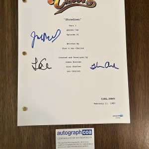 ‘Cheers’ TV Show Signed Autograph Full Pilot Script James Burrows Charles ACOA