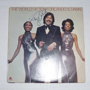 TONY ORLANDO AUTOGRAPHED THE WORLD OF TONY ORLANDO & DAWN 2 ALBUM SIGNED