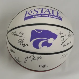 2014 KANSAS STATE WILDCATS TEAM SIGNED LOGO BASKETBALL MARCUS FOSTER GIBSON ST.