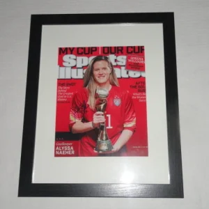ALYSSA NAEHER SIGNED FRAMED AND MATTED SPORTS ILLUSTRATED WORLD CUP COVER PROOF