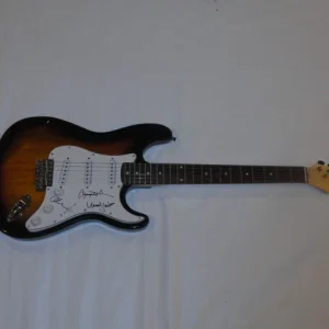 WILSON PHILLIPS SIGNED SUNBURST ELECTRIC GUITAR ALL 3 HOLD ON JSA COA