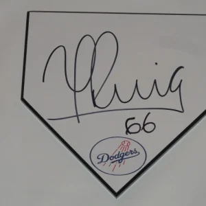 YASIEL PUIG SIGNED HOME PLATE LOS ANGELES DODGERS AUTOGRAPHED FULL SIGNATURE