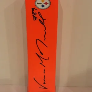VANCE MCDONALD SIGNED PITTSBURGH STEELERS TOUCHDOWN PYLON FOOTBALL PROOF