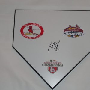 TONY LARUSSA SIGNED HOME PLATE ST. LOUIS CARDINALS WORLD SERIES RARE