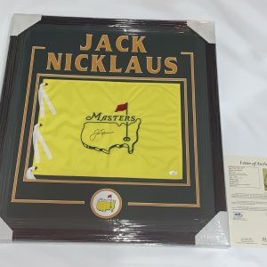 JACK NICKLAUS SIGNED CUSTOM FRAMED UNDATED MASTERS FLAG AUTOGRAPHED JSA LOA