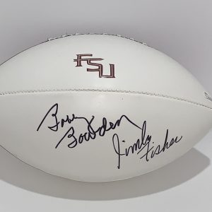 BOBBY BOWDEN & JIMBO FISHER SIGNED FOOTBALL FLORIDA ST. SEMINOLES JSA COA PROOF