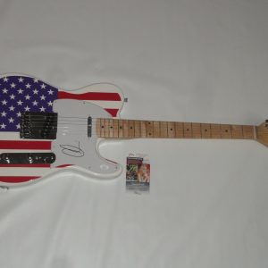 ADAM LEVINE SIGNED USA FLAG ELECTRIC GUITAR MAROON 5 RARE JSA COA