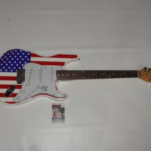 MIKE PENCE SIGNED USA FLAG ELECTRIC GUITAR VICE PRESIDENT DONALD TRUMP JSA COA 1