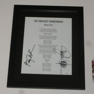 THE FABULOUS THUNDERBIRDS SIGNED WRAP IT UP LYRIC SHEET VAUGHAN WILSON JSA COA