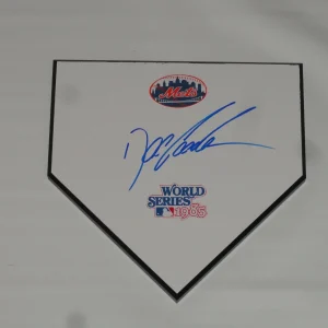 DOC GOODEN SIGNED HOME PLATE PLAQUE NEW YORK METS 1985 WORLD SERIES JSA COA