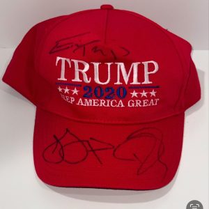 IVANKA TRUMP & DONALD TRUMP JR. SIGNED KEEP AMERICA GREAT HAT 2020 MAGA JSA COA