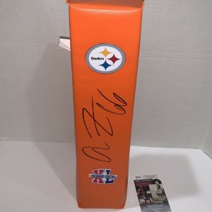 ALAN FANECA SIGNED PITTSBURGH STEELERS TOUCHDOWN PYLON SUPER BOWL XL JSA COA
