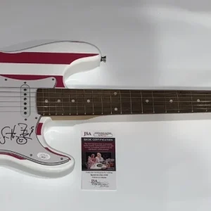 WES SCANTLIN SIGNED USA FLAG ELECTRIC GUITAR PUDDLE OF MUDD JSA COA