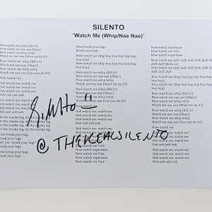 SILENTO SIGNED LYRIC SHEET WATCH ME WHIP NAE NAE AUTOGRAPHED NEW RAPPER