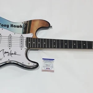 TONY HAWK SIGNED CUSTOM ELECTRIC GUITAR SKATEBOARD LEGEND PSA COA