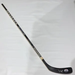 ZACH HYMAN SIGNED HOCKEY STICK EDMONTON OILERS PROOF JSA COA
