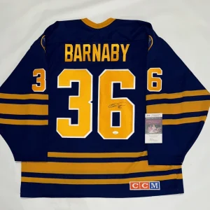 MATTHEW BARNABY SIGNED VINTAGE CCM BUFFALO SABRES JERSEY LICENSED JSA COA