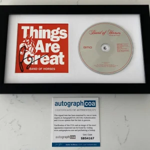 BEN BRIDWELL SIGNED FRAMED BAND OF HORSES THINGS ARE GREAT CD AUTOGRAPH ACOA