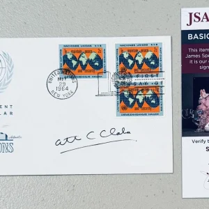 Arthur C Clarke Signed Autographed First Day Cover JSA 2001 A Space Odyssey 2