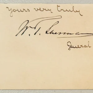 William T Sherman Signed Autographed 3 x 3.5 Card JSA Letter General Civil War