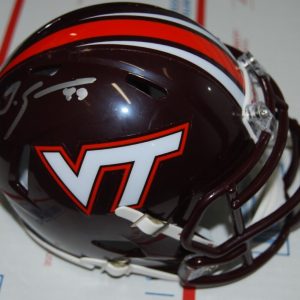 TREMAINE EDMUNDS signed (VIRIGNIA TECH HOKIES) mini helmet PSA/DNA AN42551