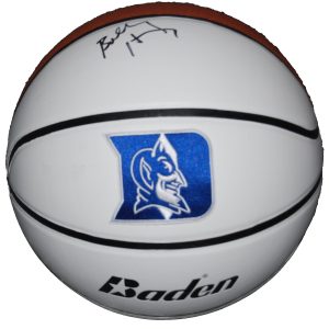 BOBBY HURLEY signed (DUKE BLUE DEVILS) F/S LOGO basketball PSA/DNA AN61745
