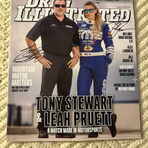 Autographed Leah Pruett Tony Stewart Signed Magazine NHRA Drag Illustrated