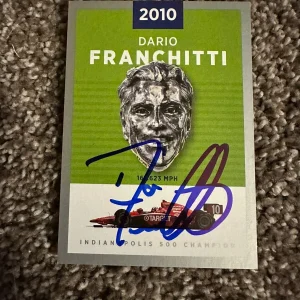 Signed Trading Card Indy 500 Car Indianapolis Dario Franchitti Borg Warner