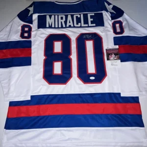 Al Michaels signed Team USA 1980 Miracle On Ice jersey autographed JSA