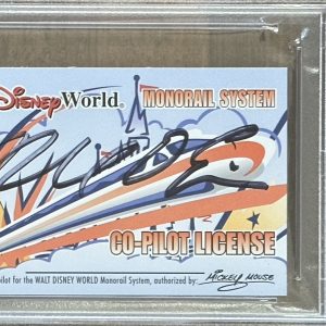 MICHAEL EISNER SIGNED WALT DISNEY WORLD MONORAIL LICENSE PSA DNA COA AUTOGRAPH