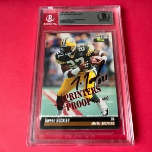 Terrell Buckley Packers 1995 Pro Line Card Signed Auto Beckett BAS Slabbed