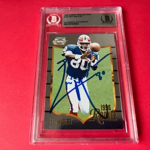 Eric Moulds Bills 1996 Summit Ground Zero Card Signed Auto Beckett BAS Slabbed