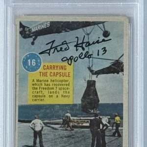 1963 TOPPS ASTRONAUTS #16 FRED HAISE APOLLO 13 SIGNED PSA DNA COA AUTOGRAPH NASA
