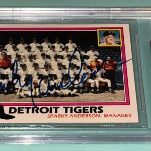 SPARKY ANDERSON Signed 1981 TOPPS Card #666 Beckett Authenticated BAS