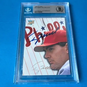 Terry Mulholland Phillies 1993 Leaf Studio Card Signed Auto Beckett BAS COA