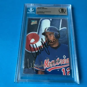 Wil Cordero Expos 1993 Leaf Studio Card Signed Auto Beckett BAS COA