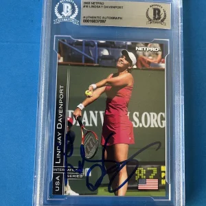 Lindsay Davenport HOF USA 2003 NetPro Card Signed Auto Beckett BAS