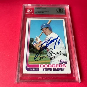 Steve Garvey Dodgers 1982 Topps Card Signed Auto Beckett BAS