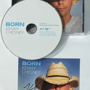 SIGNED Kenny Chesney Born CD Cover Art Card + CD BAS Beckett COA Certified Auto