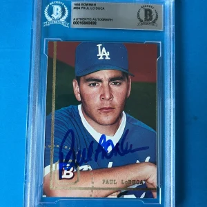 Paul LoDuca Dodgers 1994 Bowman Card Signed Auto Beckett BAS Slabbed