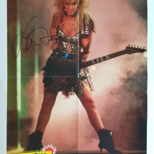 Lita Ford REAL SIGNED Mag Foldout Poster JSA COA Autographed Glam Rock Runaways