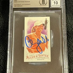 Cheyenne Woods Signed 2016 Allen & Ginter Mini Card #235 BAS Certified Auto 10