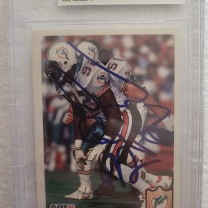 1992 FLEER DAVID GRIGGS MIAMI DOLPHINS SIGNED AUTOGRAPHED #228 CARD BECKETT