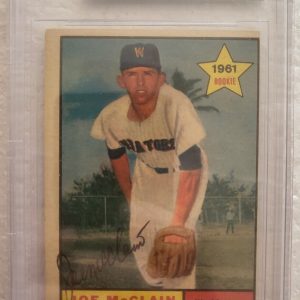 1961 TOPPS JOE MCCLAIN WASHINGTON SENATORS SIGNED AUTOGRAPHED #488 CARD BECKETT