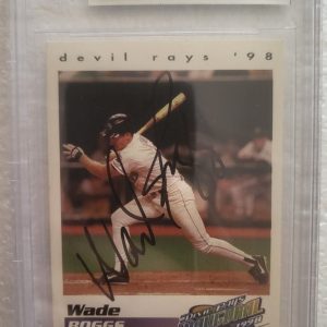 1998 TAMPA BAY DEVIL RAYS TEAM ISSUE WADE BOGGS SIGNED AUTO #3 CARD BECKETT